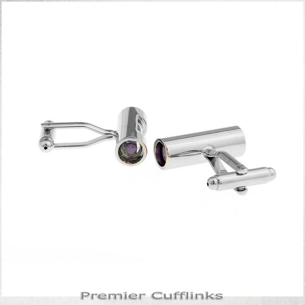 PURPLE HOURGLASS CUFFLINKS