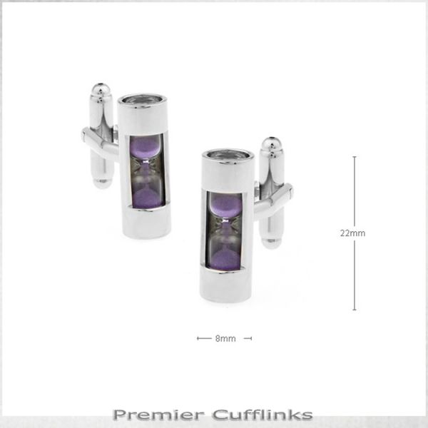 PURPLE HOURGLASS CUFFLINKS