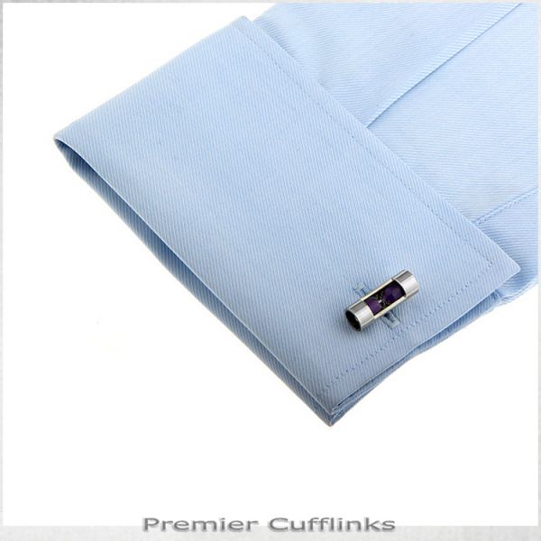 PURPLE HOURGLASS CUFFLINKS