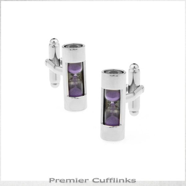 PURPLE HOURGLASS CUFFLINKS