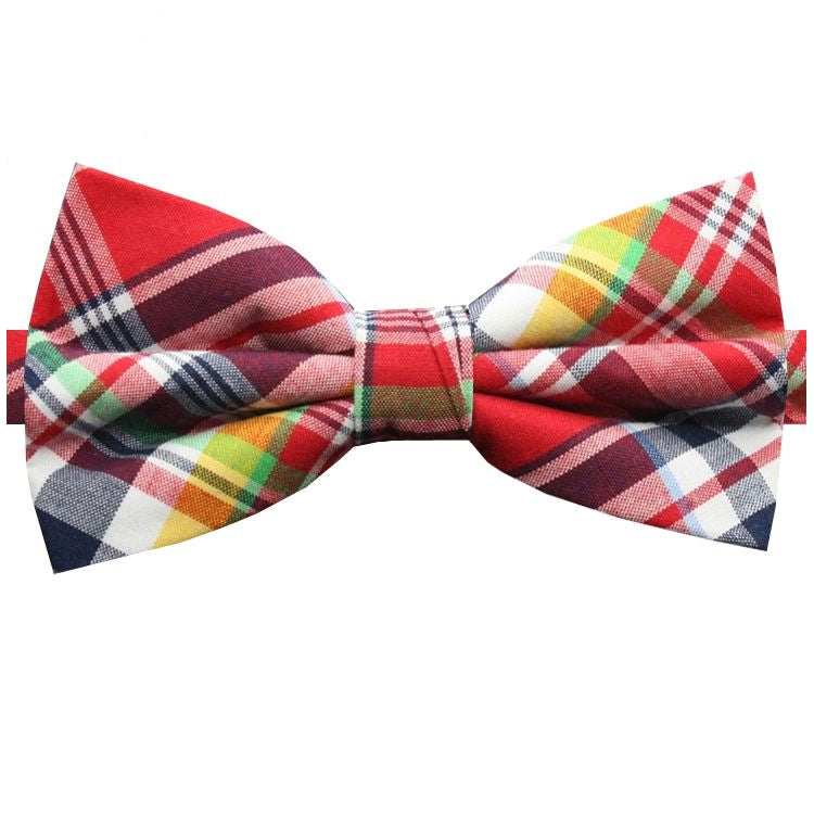 Red, Maroon, Yellow & Green Tartan Bow Tie