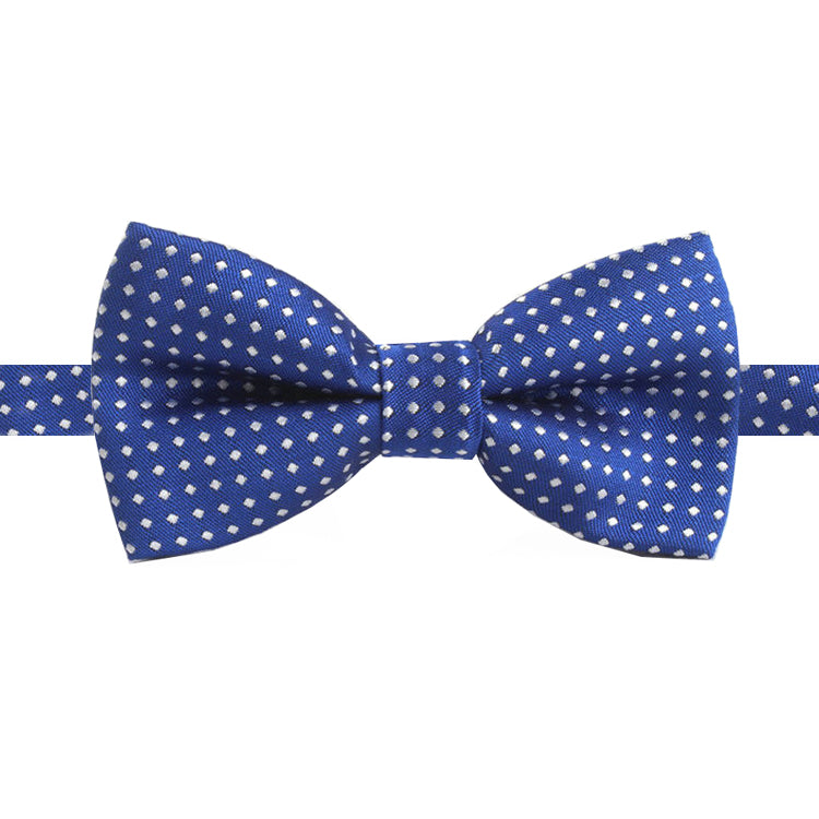 Boys Royal Blue with White Polkadots Bow Tie