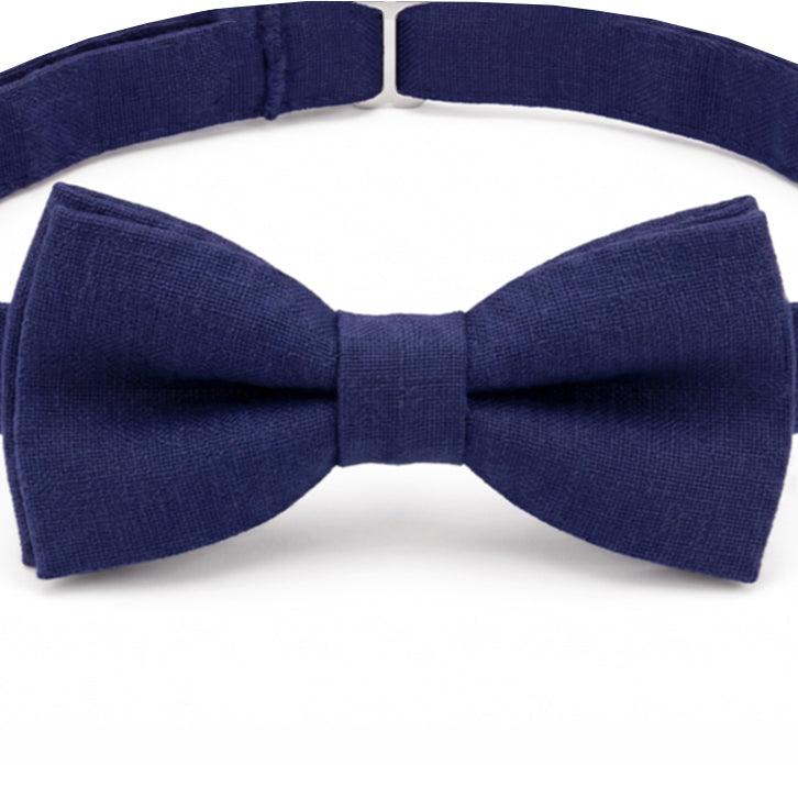 Royal Navy Blue Bamboo & Cotton Blend Men's Bow Tie