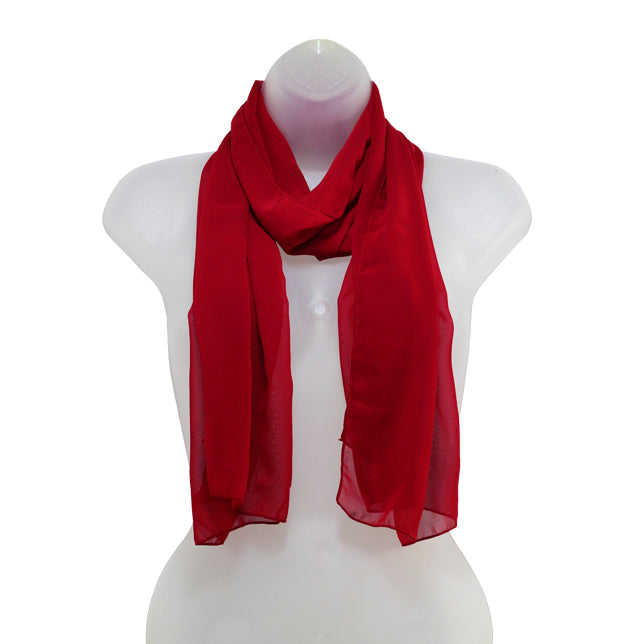 Scarlet Red Chiffon Scarf
