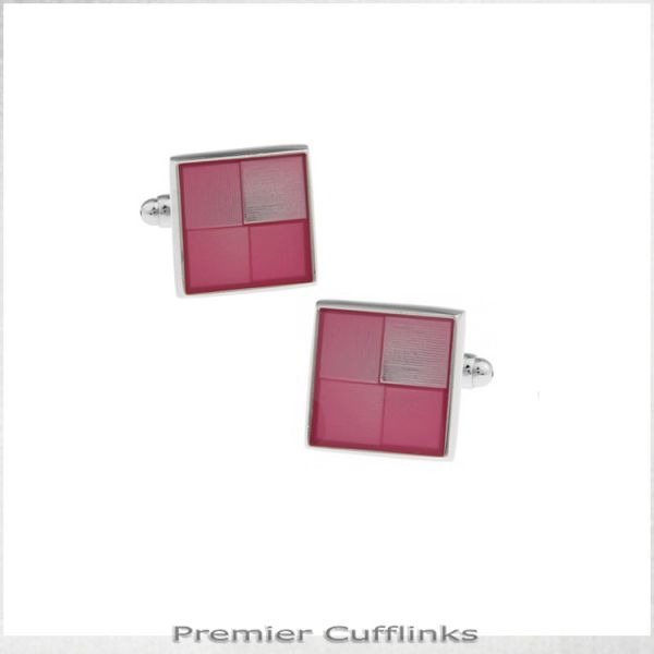SHADES OF PINK SQUARES CUFFLINKS
