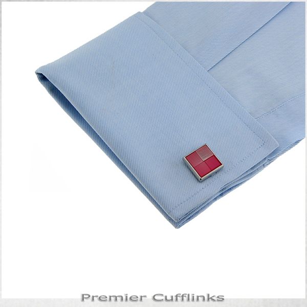 SHADES OF PINK SQUARES CUFFLINKS