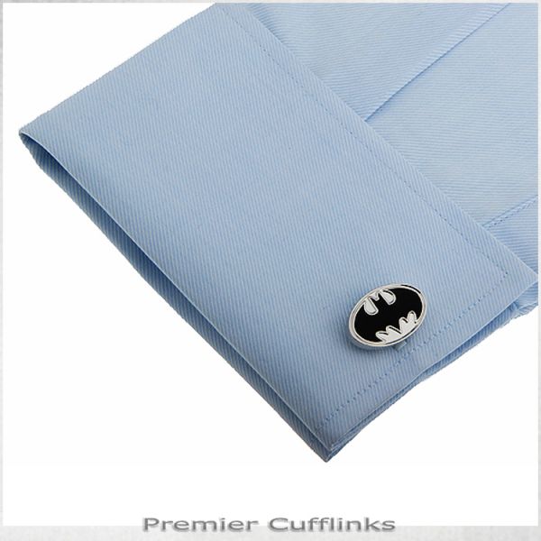 SILVER AND BLACK BATMAN CUFFLINKS