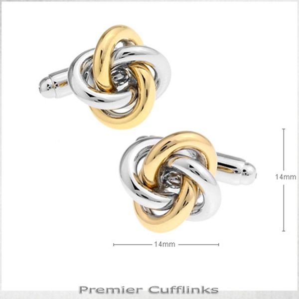 SILVER AND GOLD KNOT 2 CUFFLINKS