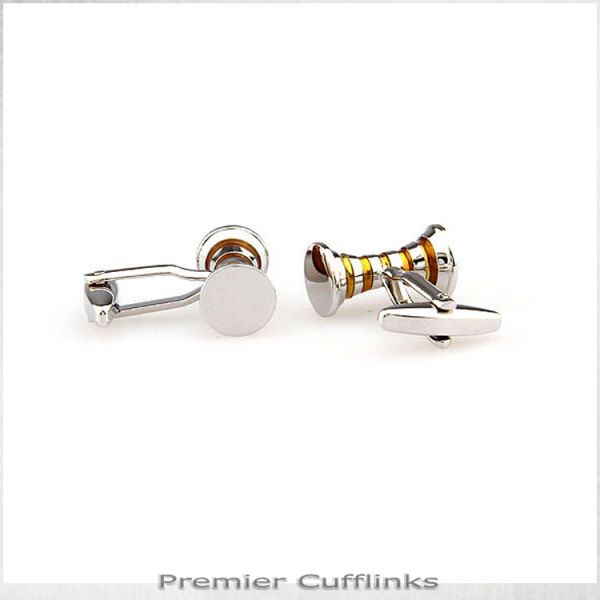 SILVER AND GOLD HOURGLASS CUFFLINKS