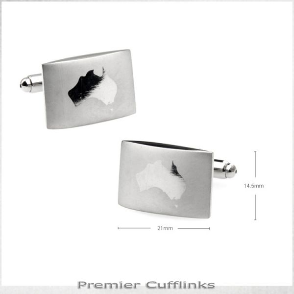 SILVER AUSTRALIA INSET CUFFLINKS