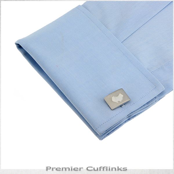 SILVER AUSTRALIA INSET CUFFLINKS