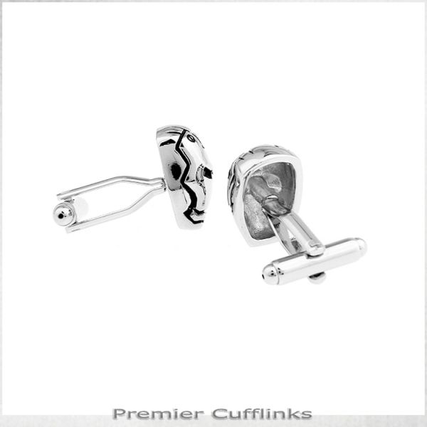 SILVER IRON MAN CUFFLINKS