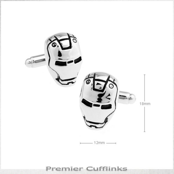 SILVER IRON MAN CUFFLINKS