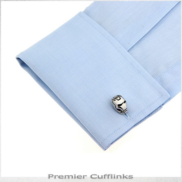 SILVER IRON MAN CUFFLINKS