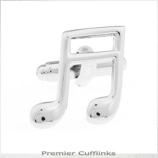SILVER MUSIC NOTES CUFFLINKS