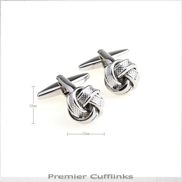 SILVER RIBBED KNOT CUFFLINKS