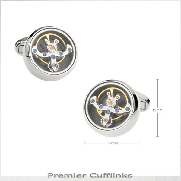SILVER STEAMPUNK CUFFLINKS