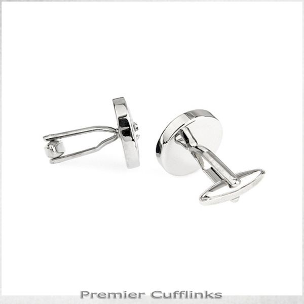 SILVER WITH BLUE PETAL CUFFLINKS
