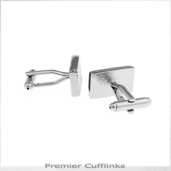SILVER WITH PURPLE THIN STRIPES CUFFLINKS