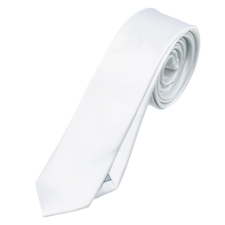 Mens White Skinny Tie