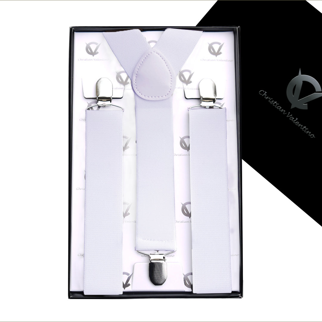 White Y3.5cm Men's Braces Suspenders