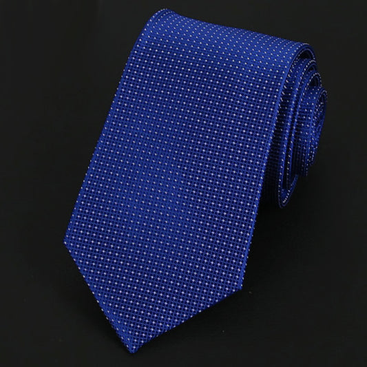 Mid Blue Check Pattern Silk Tie