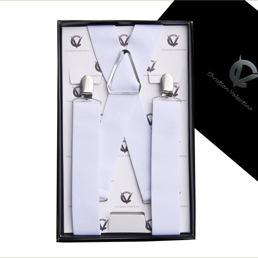 White X3.5cm Men's Braces Suspenders