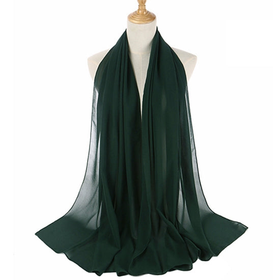 Dark Green Bubble Chiffon Scarf