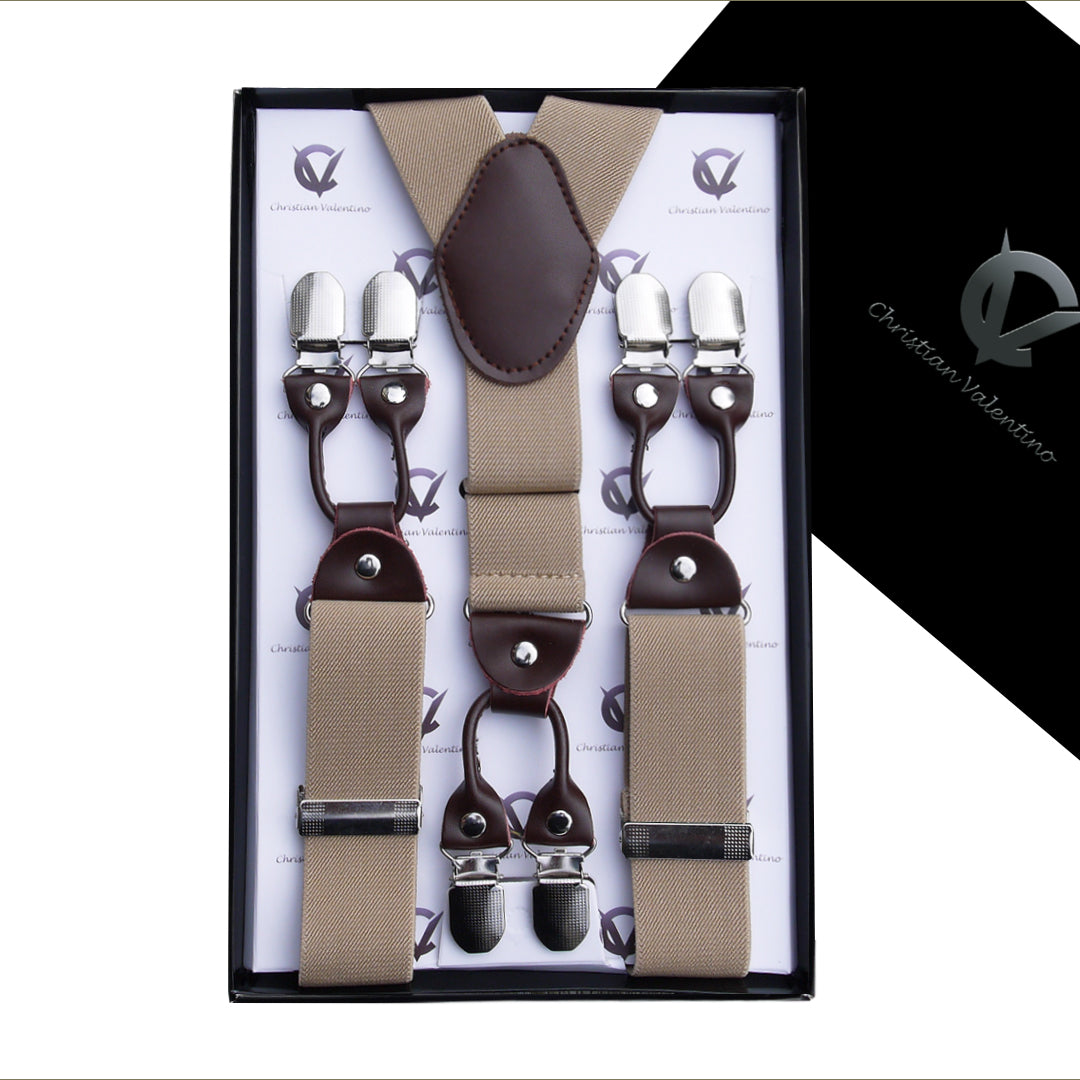 Beige Tan Leather Attachment XL Braces