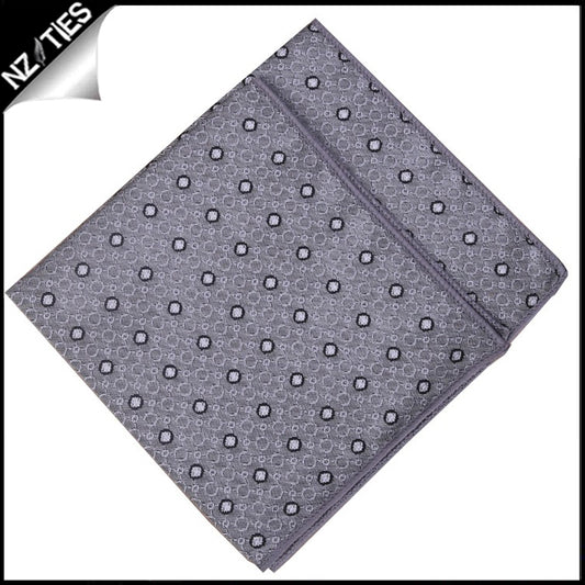 Silver with White Polka Dots Pocket Square
