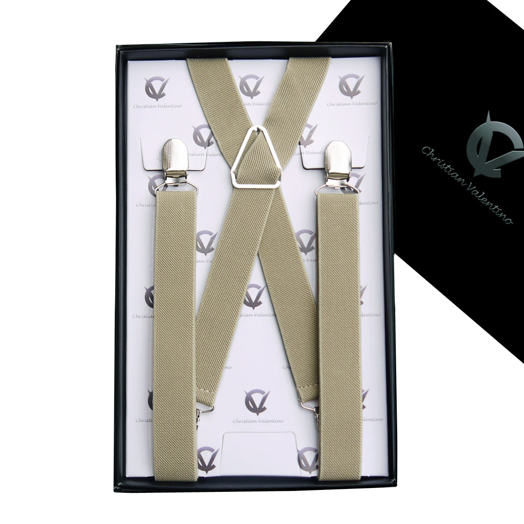 Khaki X2.5cm Boy's Braces Suspenders