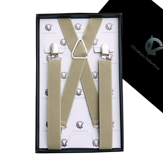 Khaki X2.5cm Boy's Braces Suspenders