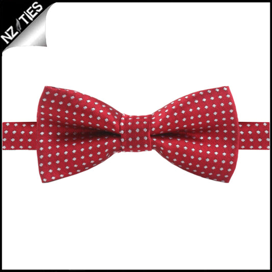 Boys Scarlet with White Polkadots Bow Tie