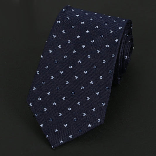 Dark Blue with Light Blue Rings Silk Tie