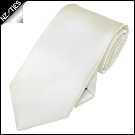 Boys Ivory Champagne Plain Necktie