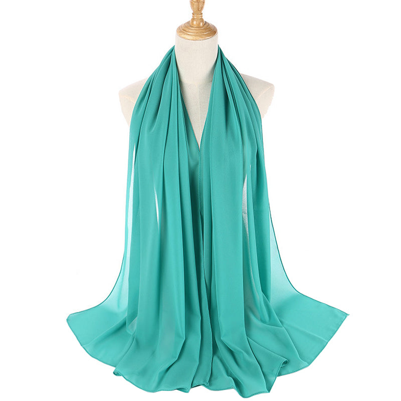 Dark Turquoise Bubble Chiffon Scarf