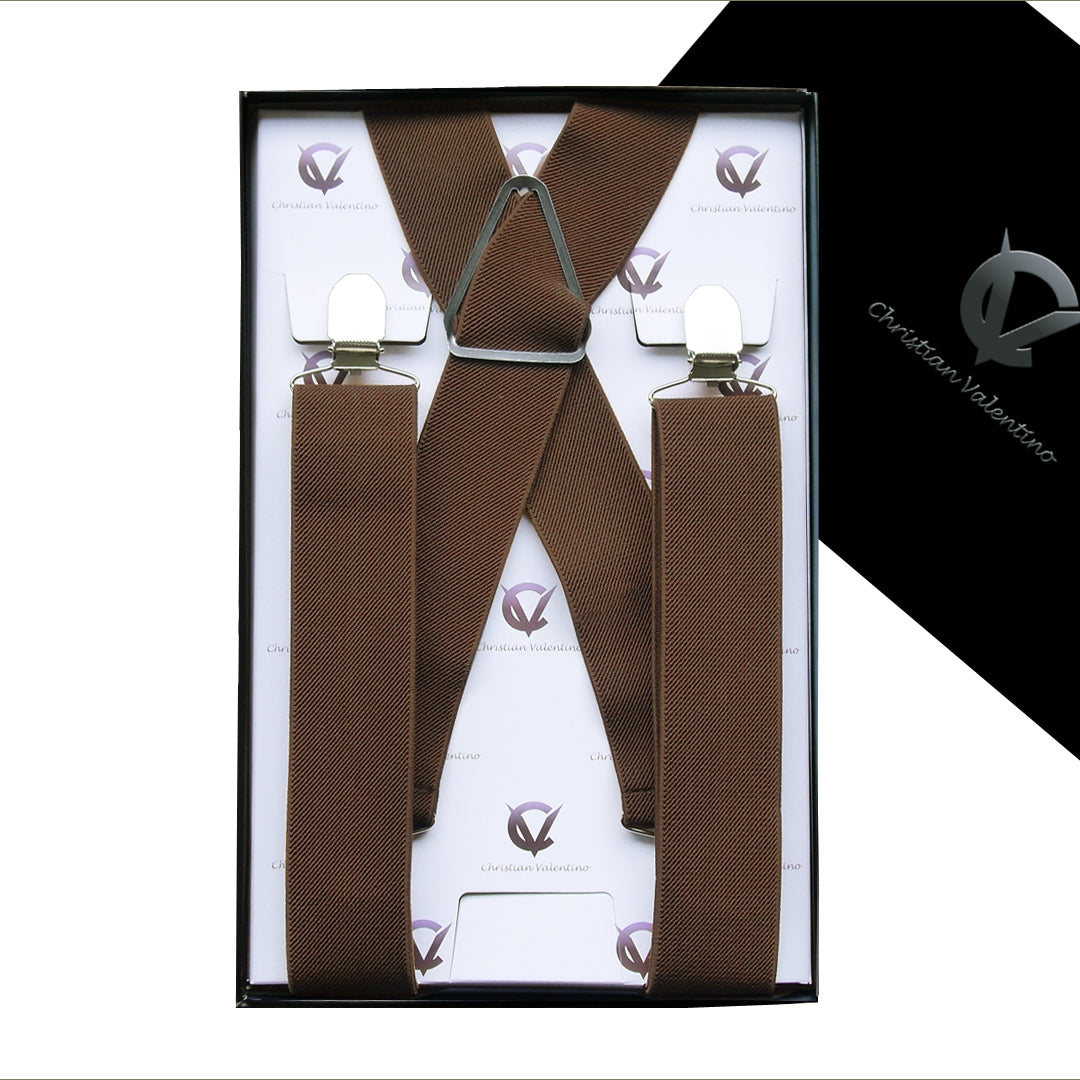 Mid Brown X3.5cm Men's Extra Large Braces Suspenders