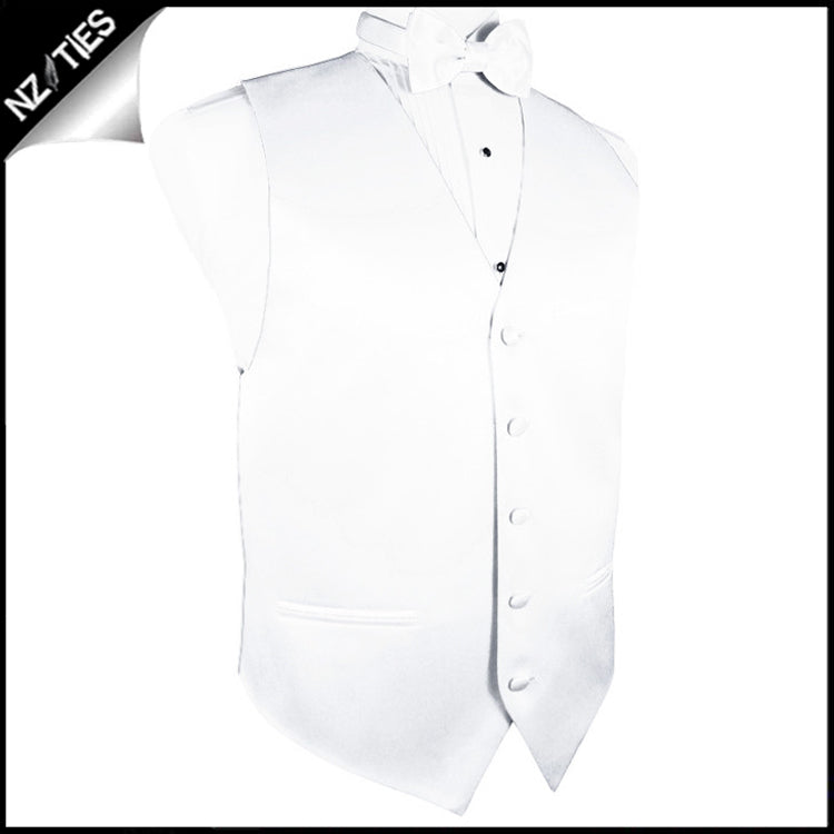 Mens White Waistcoat Vest 46" / 117cm MXL 4