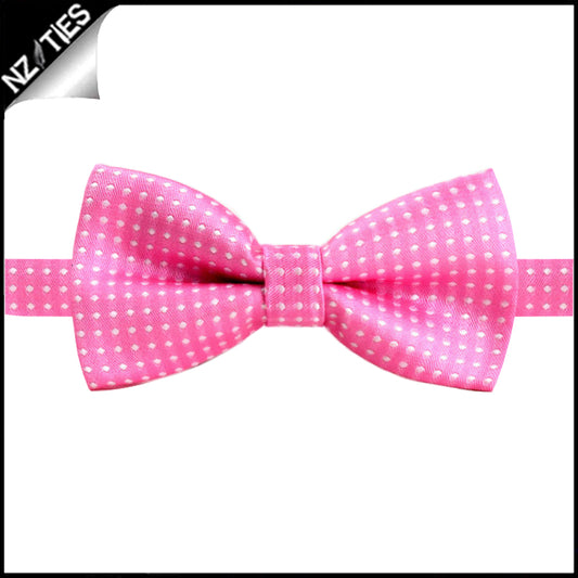Boys Pink with White Polka Dots Bow Tie