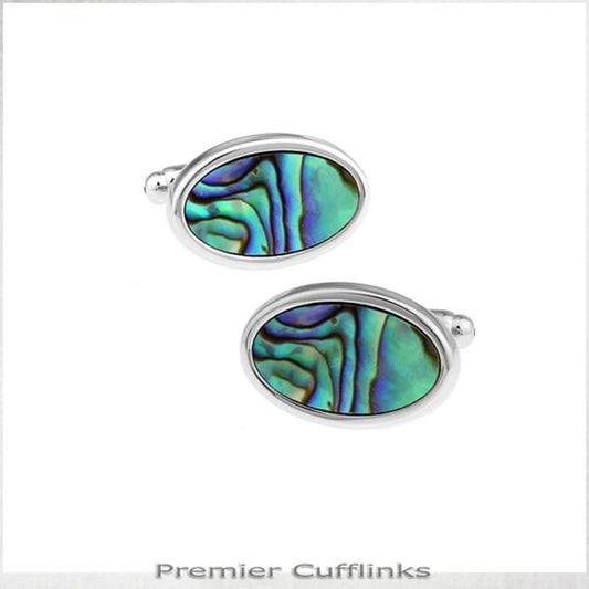 OVAL PAUA CUFFLINKS