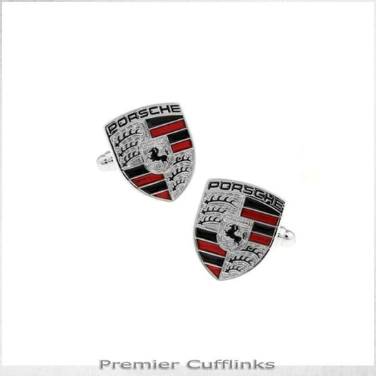 SILVER PORSCHE CUFFLINKS