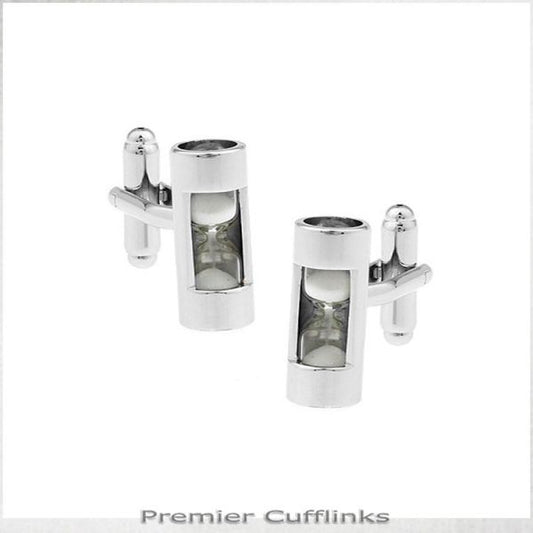 WHITE HOURGLASS CUFFLINKS