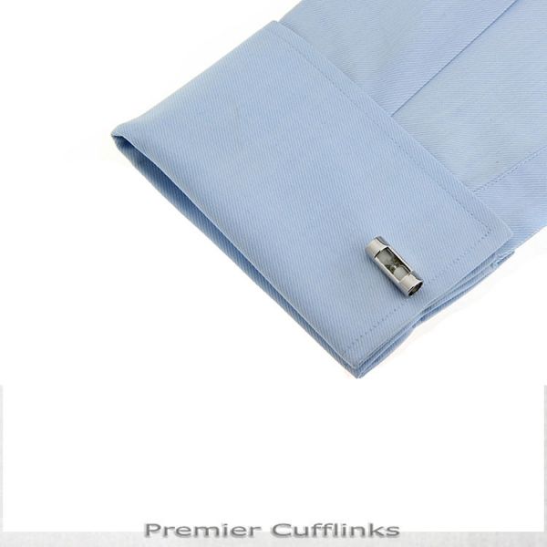WHITE HOURGLASS CUFFLINKS