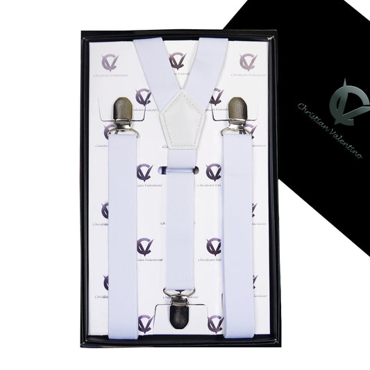 White Y2.5cm Men's Extra Large Braces