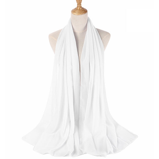 White Bubble Chiffon Scarf