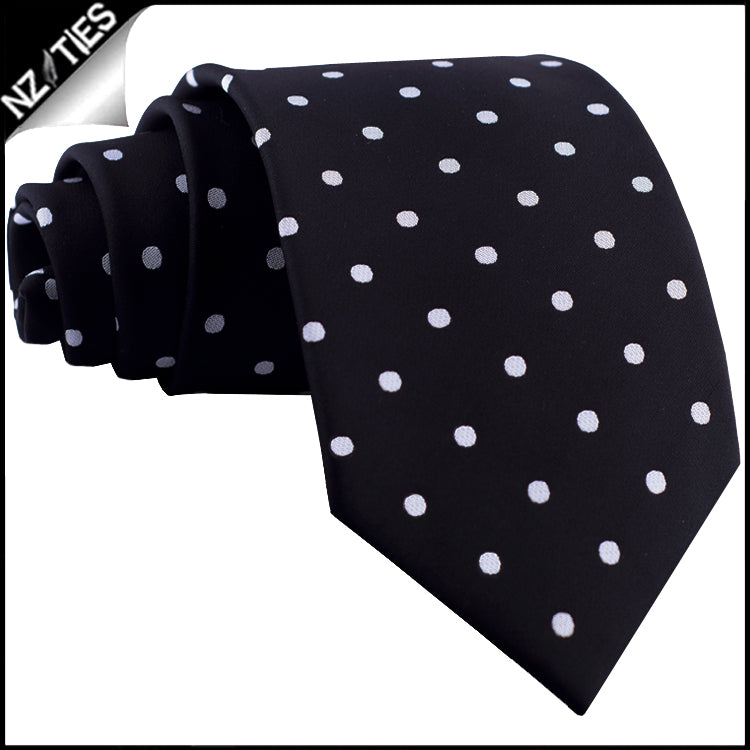 Black Polka Dot Mens Tie