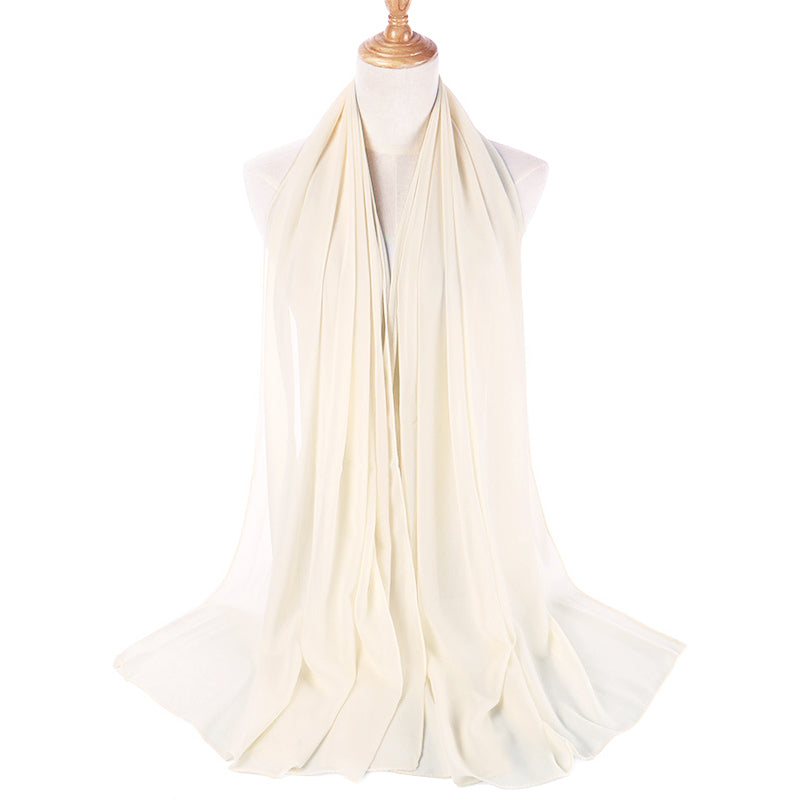 Ivory Cream Bubble Chiffon Scarf