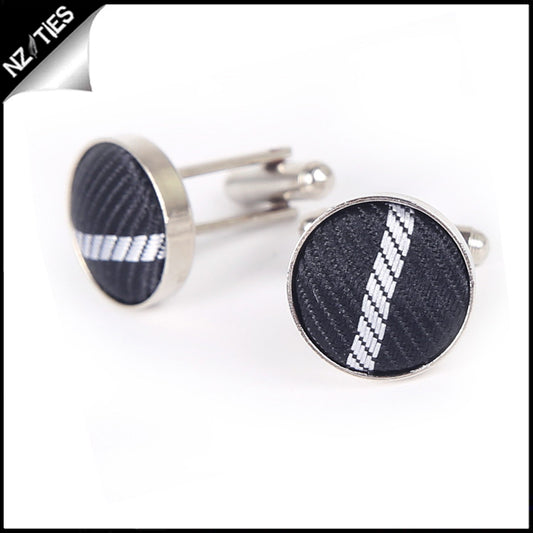 Mens Black Plaid Cufflinks