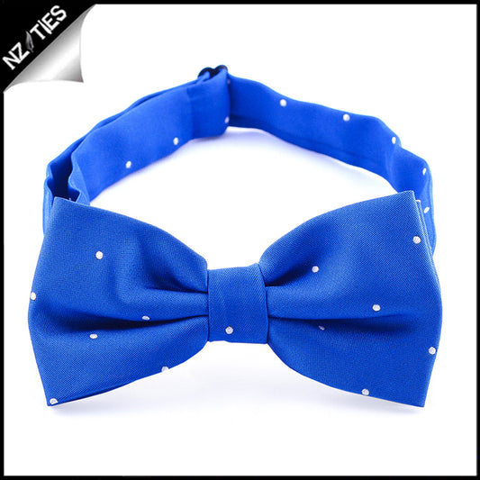 Royal Blue Pin Dot Mens Bow Tie