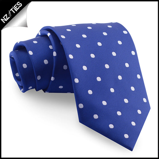 Navy Blue Polka Dot Mens Tie